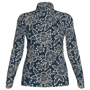 LuLaRoe Penelope - Navy/Greyish and Cream Floral Blouse